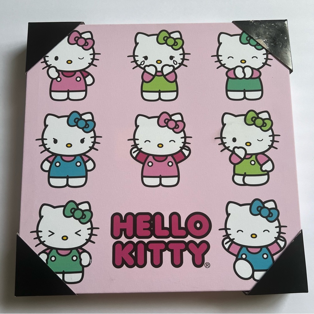 Sanrio Hello Kitty Wall Art Canvas Emotions Pink Multicolor 12in x 12in NEW